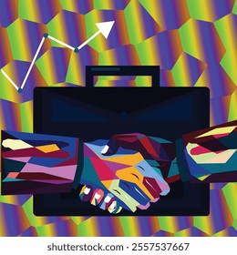 Partnership concept. Logo WPAP Eps10 vector handshake image