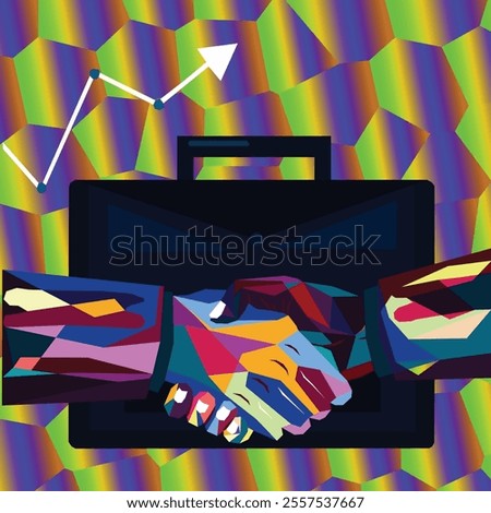 Partnership concept. Logo WPAP Eps10 vector handshake image