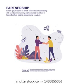 Partnership concept vector illustration flat design for presentation, social media promotion, banner, and more