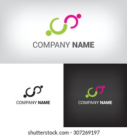 Partnership corporate vector icon, people logo handshake