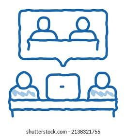 partnership coworking decision sketch icon vector. Hand drawn blue doodle line art partnership coworking decision sign. isolated symbol illustration