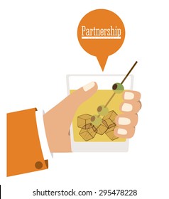Partnership digital design, vector illustration eps 10