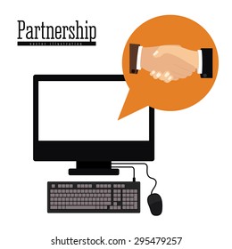 Partnership digital design, vector illustration eps 10
