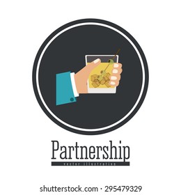 Partnership digital design, vector illustration eps 10