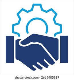 Ilustración vectorial de icono azul de Partnership Flat