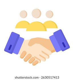Partnership flat color icon. Simple vector icon design in flat color style. Editable vector format