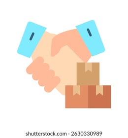 Partnership flat color, mini illustration icon. use for modern concept, print, UI, UX kit, web and app development. Vector related to sales, logistic and ecommerce