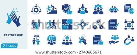 partnership flat icon pack collection of partnership, business, teamwork, deal, corporate, team, collaboration, cooperation, agreement, company icon