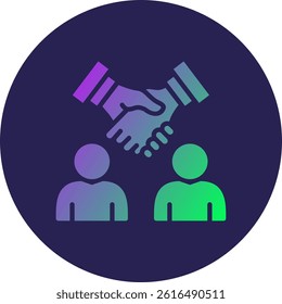 Partnership Glyph Circle Gradient Icon