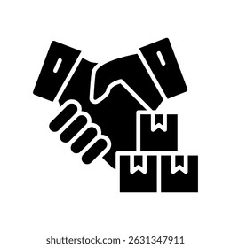 Partnership glyph, mini illustration icon. use for modern concept, print, UI, UX kit, web and app development. Vector related to sales, logistic and ecommerce