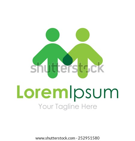 Partnership green arrows progress success simple business icon logo