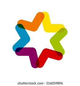 partnership group teamwork technology triangle concept elements icon logo