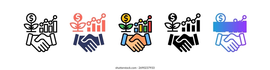 Icono de crecimiento de la sociedad Ilustración vectorial múltiple
