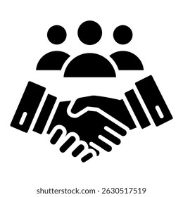 Partnerschafts-Symbol. Einfaches Vektorsymbol-Design im Gylph-Stil. Bearbeitbares Vektorformat