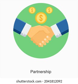 Partnership or Handshake Icon Concept 