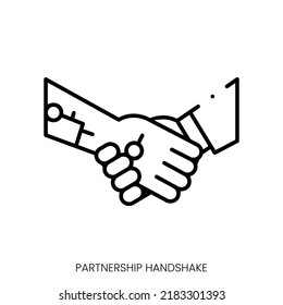 Partnership handshake icon. Linear style sign isolated on white background. Vector illustration