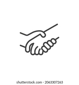 Partnership handshake line icon. linear style sign for mobile concept and web design. Deal, handshake outline vector icon. Symbol, logo illustration. Vector graphics