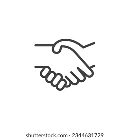Partnership handshake line icon. linear style sign for mobile concept and web design. Handshake outline vector icon. Symbol, logo illustration. Vector graphics