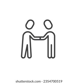 Partnership, handshake line icon. linear style sign for mobile concept and web design. Friendship handshake outline vector icon. Symbol, logo illustration. Vector graphics