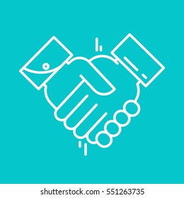 Partnership or Handshake line icon. Teamwork and friendship. Business concept. Vector illustration.