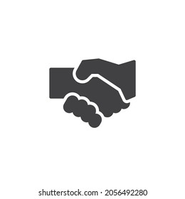 Asociación, icono vector de apretón de manos. signo plano relleno para concepto móvil y diseño web. Trato, icono de glifo de apretón de manos. Símbolo, ilustración del logotipo. Gráficos vectoriales