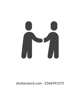 Icono del vector del apretón de manos de la asociación. signo plano relleno para concepto móvil y diseño web. Los socios dan la mano al icono de glifo. Símbolo, ilustración del logotipo. Gráficos vectoriales