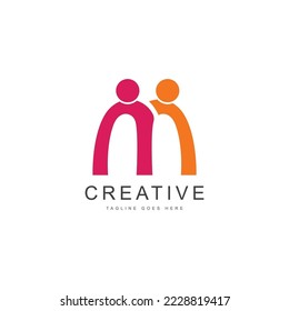 letra de humanidad de asociación m logotipo vectorial