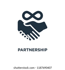 Partnership icon. Black filled vector illustration. Partnership symbol on white background. Can be used in web and mobile.