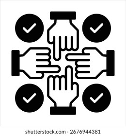ícone de parceria em ilustração de vetor de estilo preto
