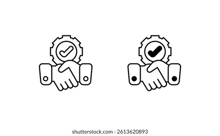 partnership icon design with white background stock illustration