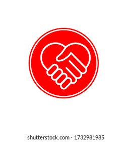 Partnership icon. Handshake icon. Teamwork and friendship. Business concept. Flat vector illustration.