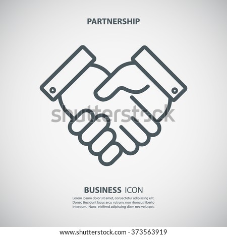Partnership icon. Handshake icon. Teamwork and friendship. Business concept. Flat vector illustration.