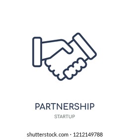 Partnership icon. Partnership linear symbol design from Startup collection. Simple outline element vector illustration on white background.