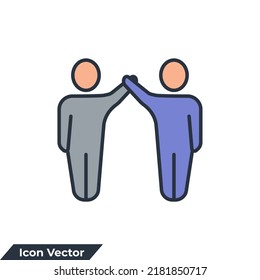 partnership icon logo vector illustration. Friendship symbol template for graphic and web design collection