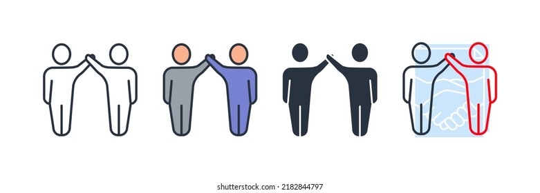 partnership icon logo vector illustration. Friendship symbol template for graphic and web design collection