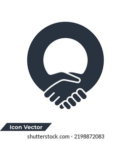 partnership icon logo vector illustration. Handshake Friendship Partnership symbol template for graphic and web design collection