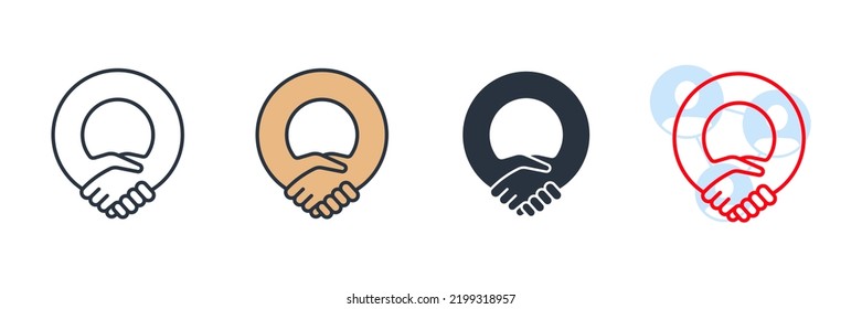 Partnership Icon Logo Vector Illustration. Handshake Friendship Partnership Symbol Template For Graphic And Web Design Collection