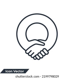 partnership icon logo vector illustration. Handshake Friendship Partnership symbol template for graphic and web design collection