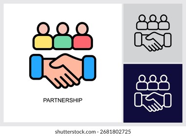 Partnerschaftssymbol Multi-Style-Vektorgrafik