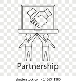 Partnership icon on transparency background. Line vector illustration.