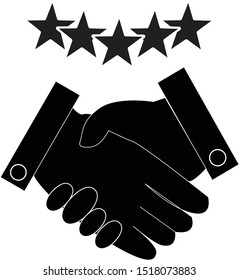 partnership icon on white background. flat style. excellent quality performance handshake concept. Satisfaction for best service. dedication sign. 