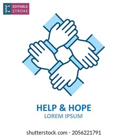 Partnership icon on white background. Editable stroke. Vector illustration.