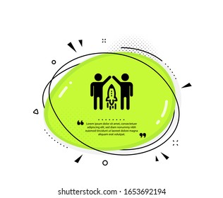 Partnership icon. Quote speech bubble. Business management sign. Launch startup project symbol. Quotation marks. Classic partnership icon. Vector