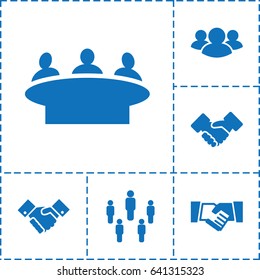 Partnership icon. set of 6 partnership filled icons such as group