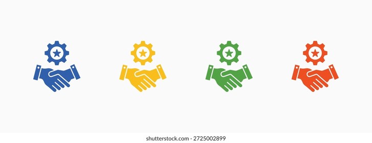 Conjunto de iconos de asociación Color Elemento de Colección de estilo múltiple para diseño