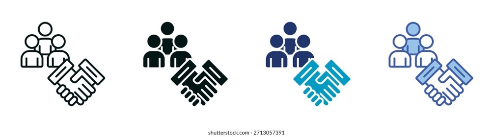 Conjunto de iconos de asociación que consta de varios estilos Ilustración vectorial