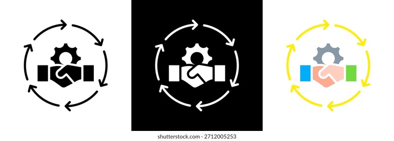 Conjunto de iconos de asociación Ilustración vectorial de glifos
