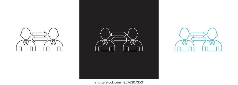 Partnership icon set. Icons related to agreement, cooperation, conversation, teamwork and others.  isolated on white and black background. vector illustration. EPS10