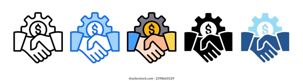Partnership Icon Set Multiple Style Collection
