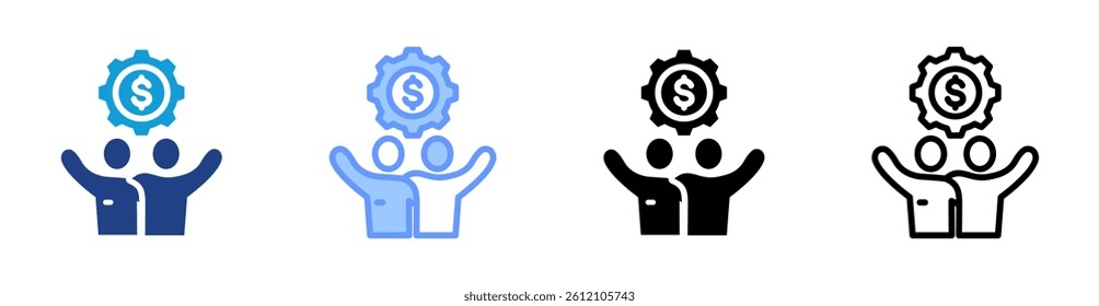 Partnership icon set multiple style collection